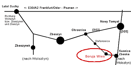 Anreise nach Boruja Wies